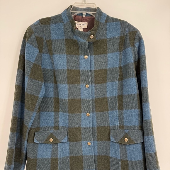 Vintage Pendleton Women’s Blue Black Plaid Virgin Wool/lambswool Jacket Size XL - Picture 4 of 10